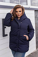 Куртка ковдра женская зимова арт. 1005 колір синій