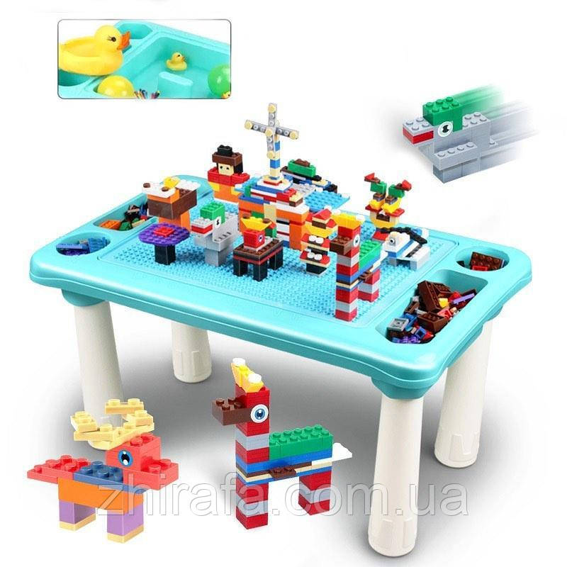 Игровой столик для песка и воды, детский столик с Конструктором 78 дет