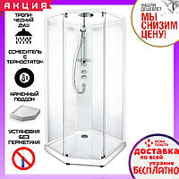 Душова кабіна Ido Comfort Showerama 10-5 100x100 см прозоре скло, профіль білий