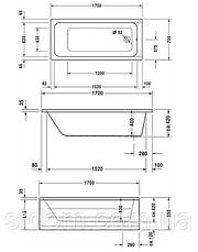 Акрилова прямокутна ванна 170х75 см Duravit D-Code 700100, фото 3