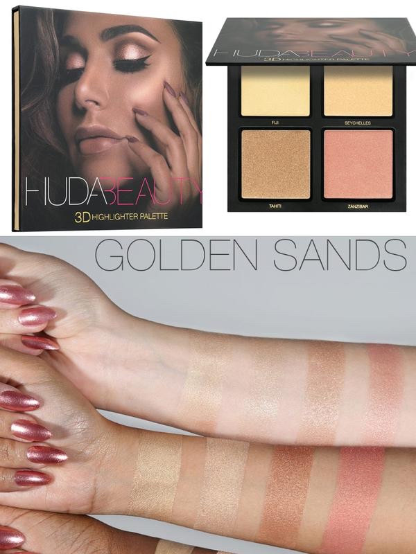 Палітра хайлайтерів Huda Beauty 3D Highlighter Palette Golden Sands