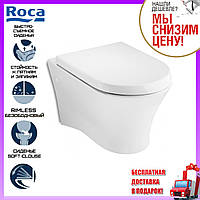 Підвісний безободковый унітаз Rectangular Roca Nexo A34H64L000 з сидінням з кришкою Soft-Close