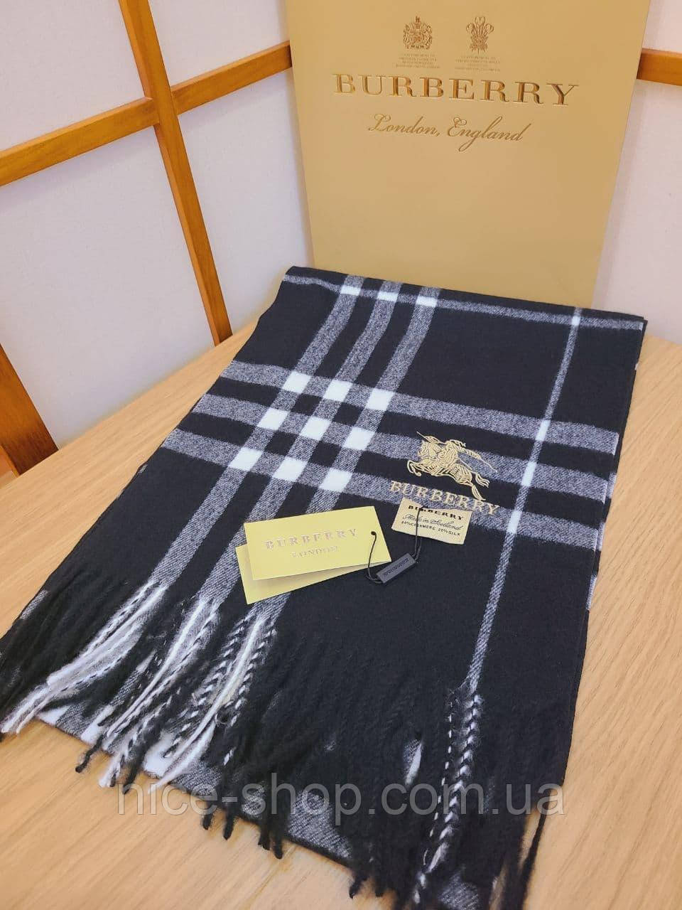 Шарф Барберрі кашемір чорний