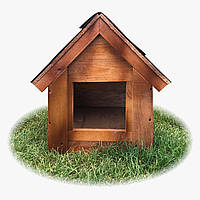 Дерев'яна будка №1 Еліт для дуже маленьких порід собак до 5 кг неутеплена 50*55*55 см сосна