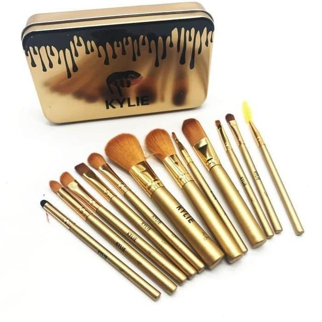 УЦІНКА! Набір пензлів для макіяжу Kylie Make up brush set Gold 12 шт., фото 1