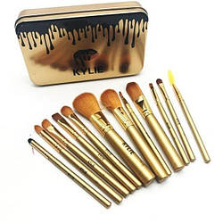 Набір пензликів для макіяжу Kylie Make up brush set Gold 12 шт.
