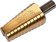Сверло ступенчатое по металлу с титановым покрытием YATO 20-30мм 75/54мм