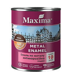 Емаль антикорозійна Maxima для металу 3в1, гладка Чорна 0.75 л