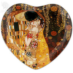 Скляна тарілка Р. Клімт «Поцілунок» Carmani, 25х23 см (198-1081)