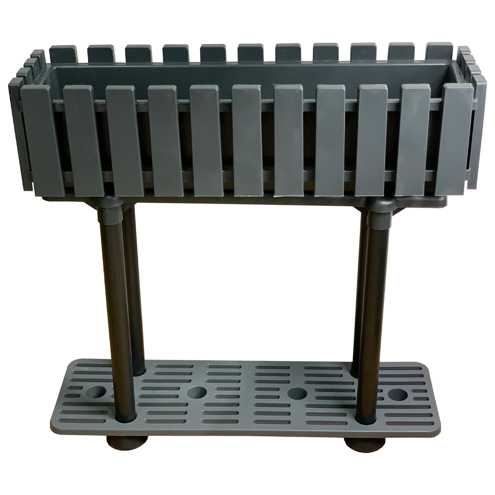 Горщик для квітів балконний з підставкою на ніжках Akasya 11 л антрацит, фото 1