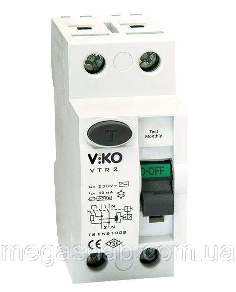 Диференційний автомат двополюсний 2/25А 30мА 6кА VIKO