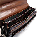 Портфель чорний Desisan для документів, Чоловіча ділова модна сумка чорного кольору з натуральної шкіри, фото 5