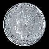 Монета Іспанії 1 песета 1982-87 рр, фото 2