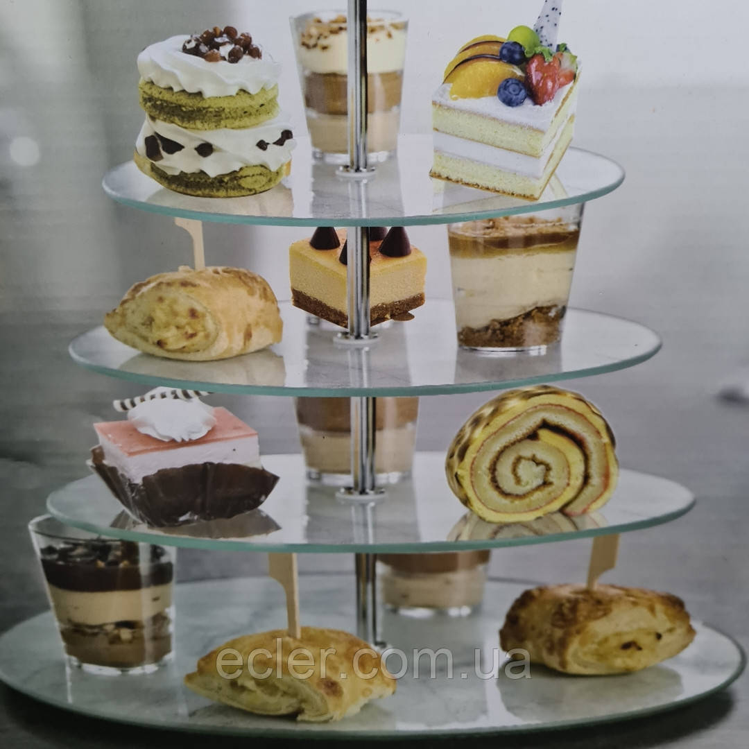 Підставка для тортів — Скляна 4 яруси