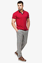 Чоловіча легка футболка поло червоного кольору модель 6422 розмір 52 (XL), фото 2