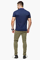 Дизайнерська футболка поло чоловіча колір темно-синій-блакитний модель 6422 розмір 50 (L), фото 3