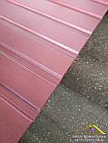 Матовий двосторонній профнастил вишневого кольору RAL 3005, купити бордовий профлист для огорожі та воріт, фото 4