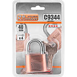 Замок навісний Richmann 40 мм 4 ключі латунне осердя загартована дуга (C9344), фото 3