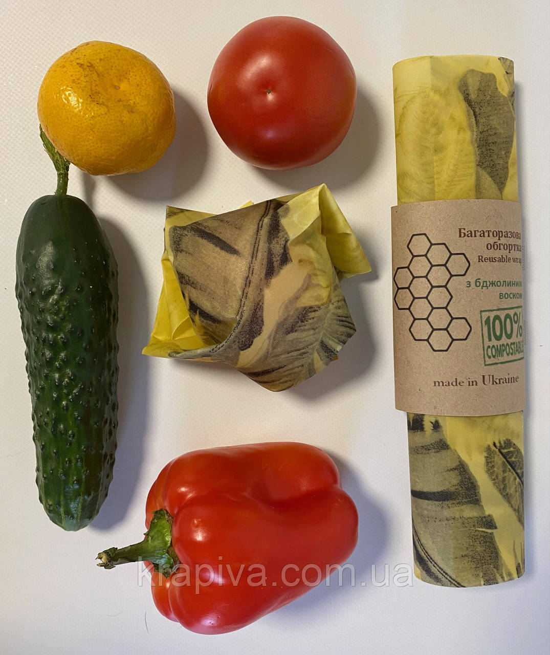 2 шт багаторазова воскова упаковка для продуктів, серветка обгортка вощанка, екоупаковка, вощені серветки