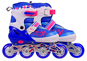 Ролики Extreme Motion R2051 синий р.30-33 (18см-20.5см)