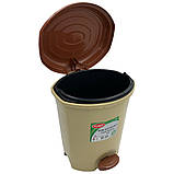 Відро для сміття з педаллю Planet №2 6 л бежеве, фото 3