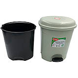 Відро для сміття з педаллю Planet №2 6 л сіре, фото 4
