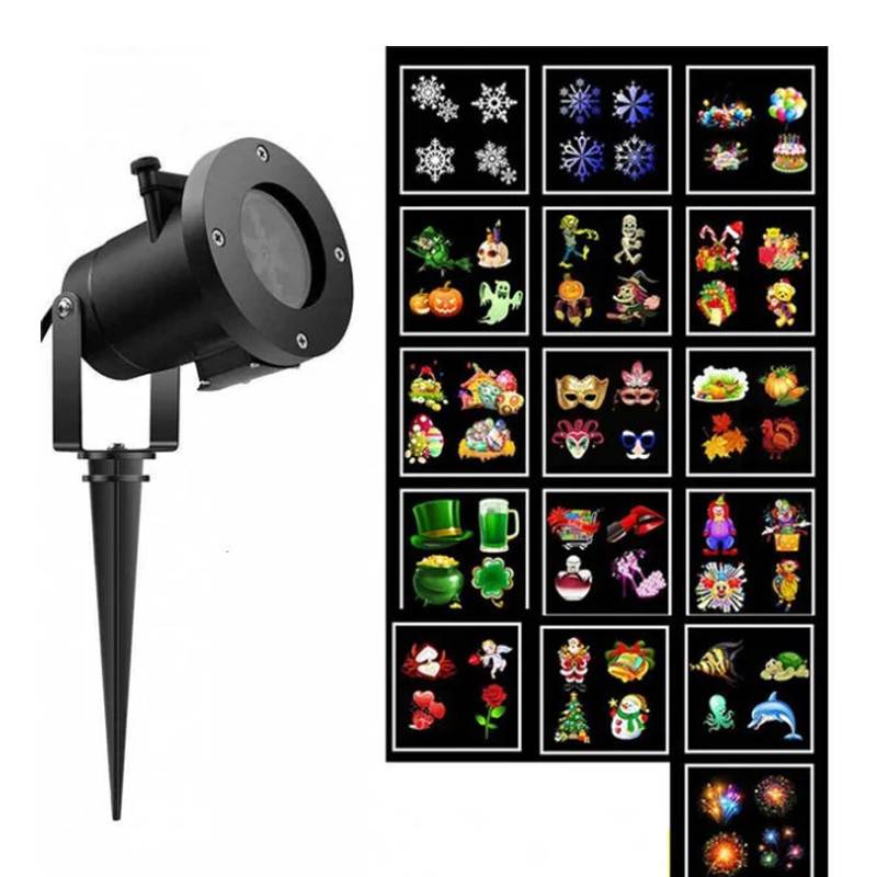 Лазерний проєктор Christmas Laser Projector ⁇ 16 слайдів, фото 1