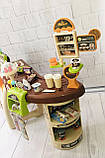 Дитячий супермаркет із візком 668-68 каса — каса, сканер для продуктів, кавомашина, стелажі зі солодощами, фото 3