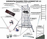 Вышка тура алюминиевая базовый комплект с площадкой ВТ10, фото 4