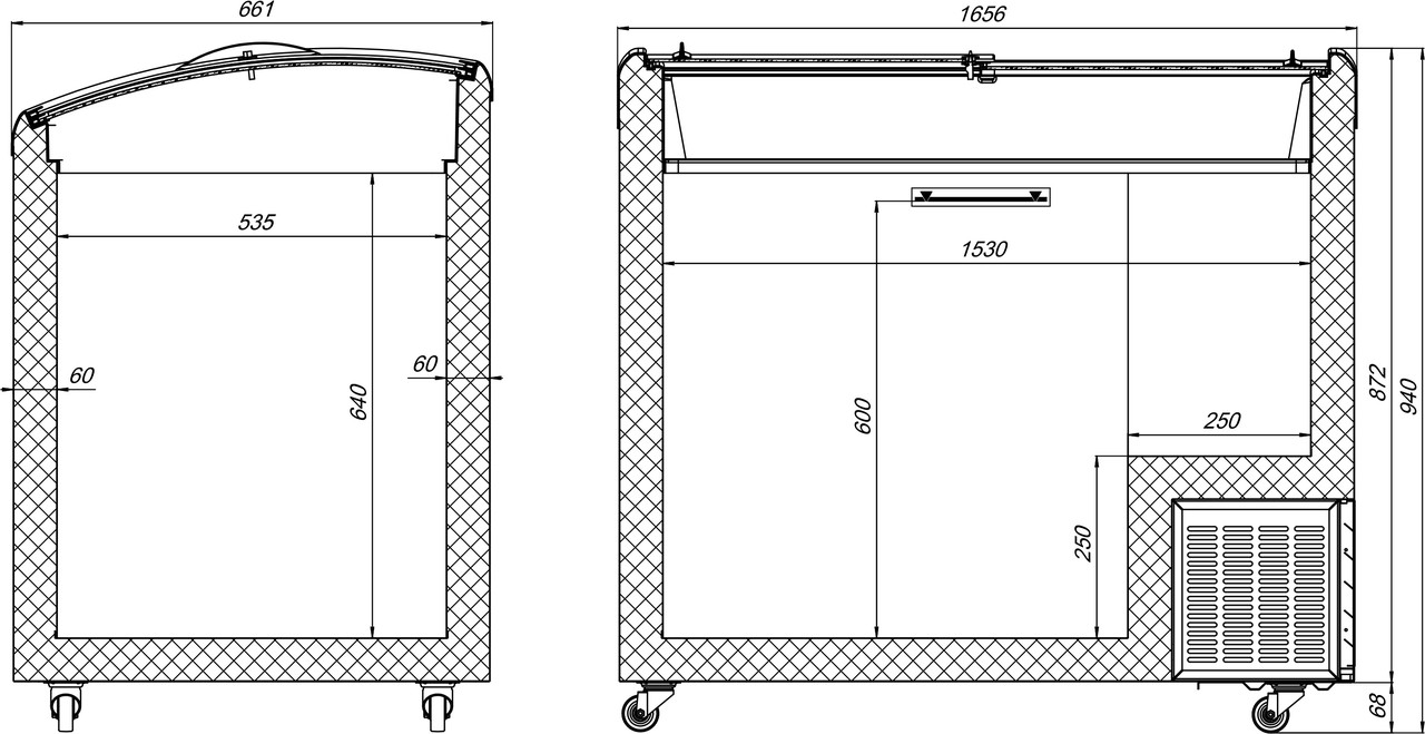 Морозильный ларь JUKA M600S с гнутым стеклом - фото 7 - id-p29055159