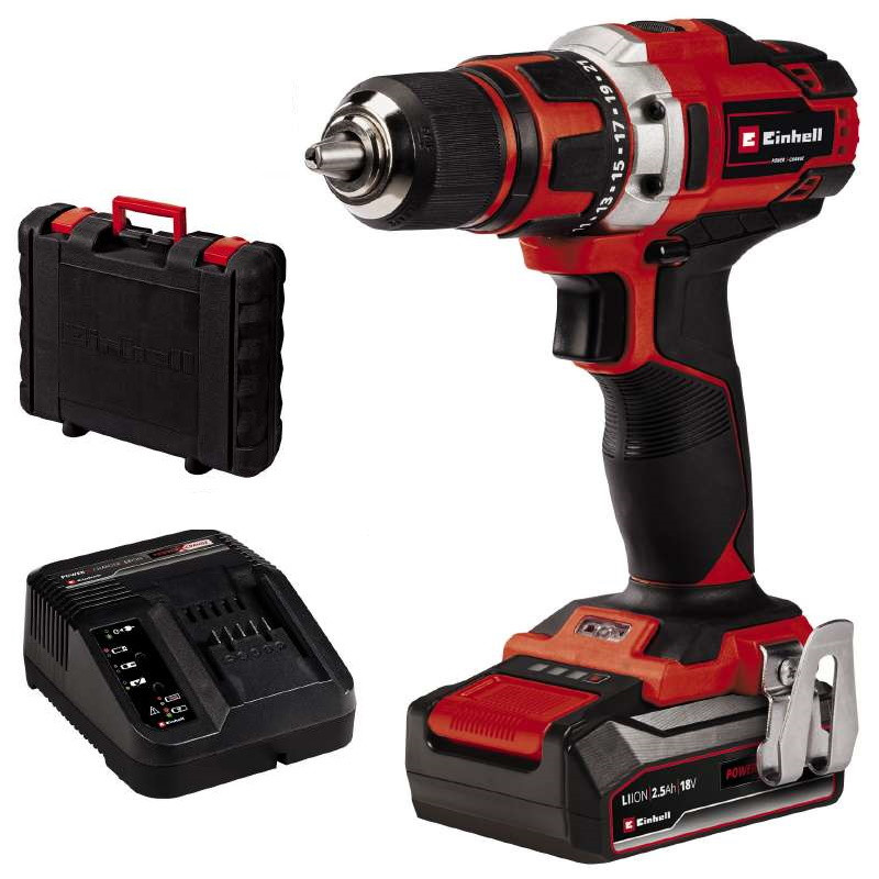 Шуруповерт акумуляторний Einhell TE-CD 18/40-1 (4513948) + Акумулятор 2.5 А/год + Зарядний пристрій