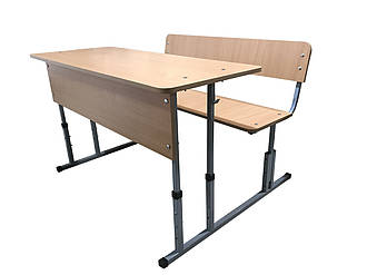 Шкільна парта моноліт регульована двомісна. Стіл та стілець учнівський трансформер зростаючий. Меблі до школи