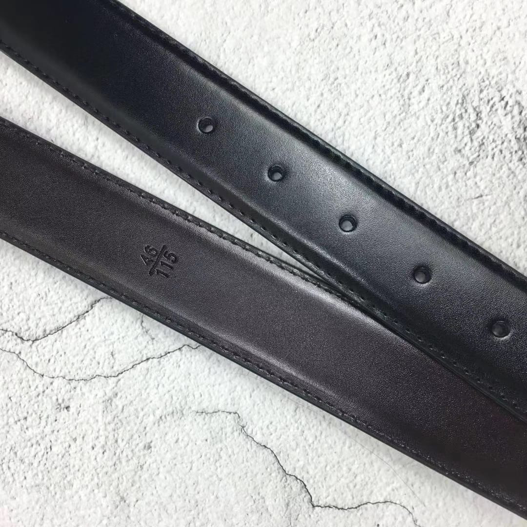 Ремень мужской черный модный стильный подарочный Хьюго Босс с двумя пряжками - фото 6 - id-p1318741003