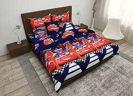 Білизна постільна дитяча бязь голд gold lux комплект з машинками Тачки Маквін
