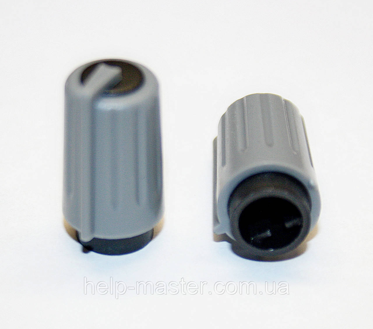 Ручка для потенціометра сіра чорна вставка з вказівником., фото 1