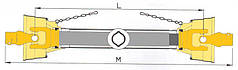 Карданний вал L = 560 мм-890 мм, хрестовина 22х54, труба лимон
