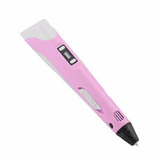 3D Pen 2 Рожева 3Д Ручка з LCD-дисплеєм і екорежимом для малювання набір для творчості BF, фото 3