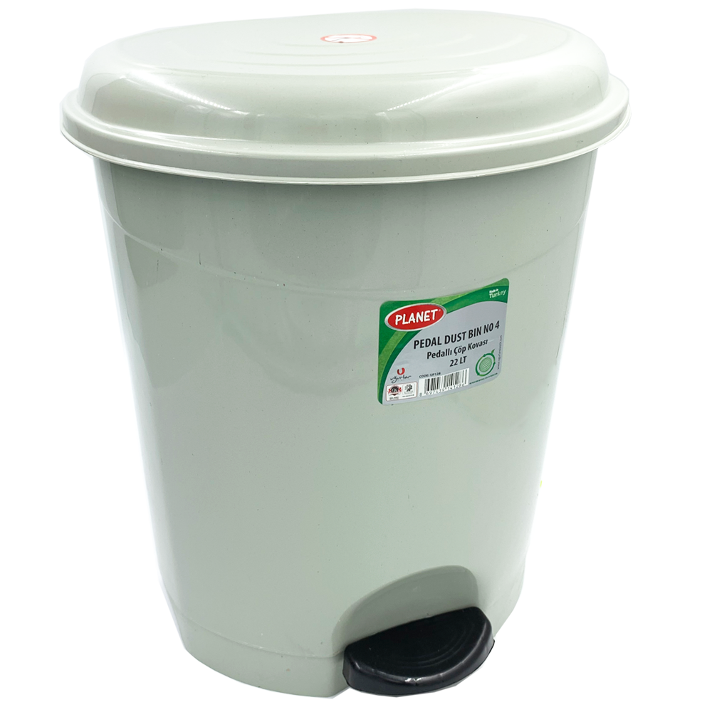 Відро для сміття з педаллю Planet №4 22 л сіре, фото 1