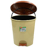 Відро для сміття з педаллю Planet №5 50 л бежеве, фото 2