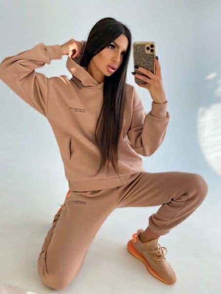Теплий костюм на флісі Pink set Elen