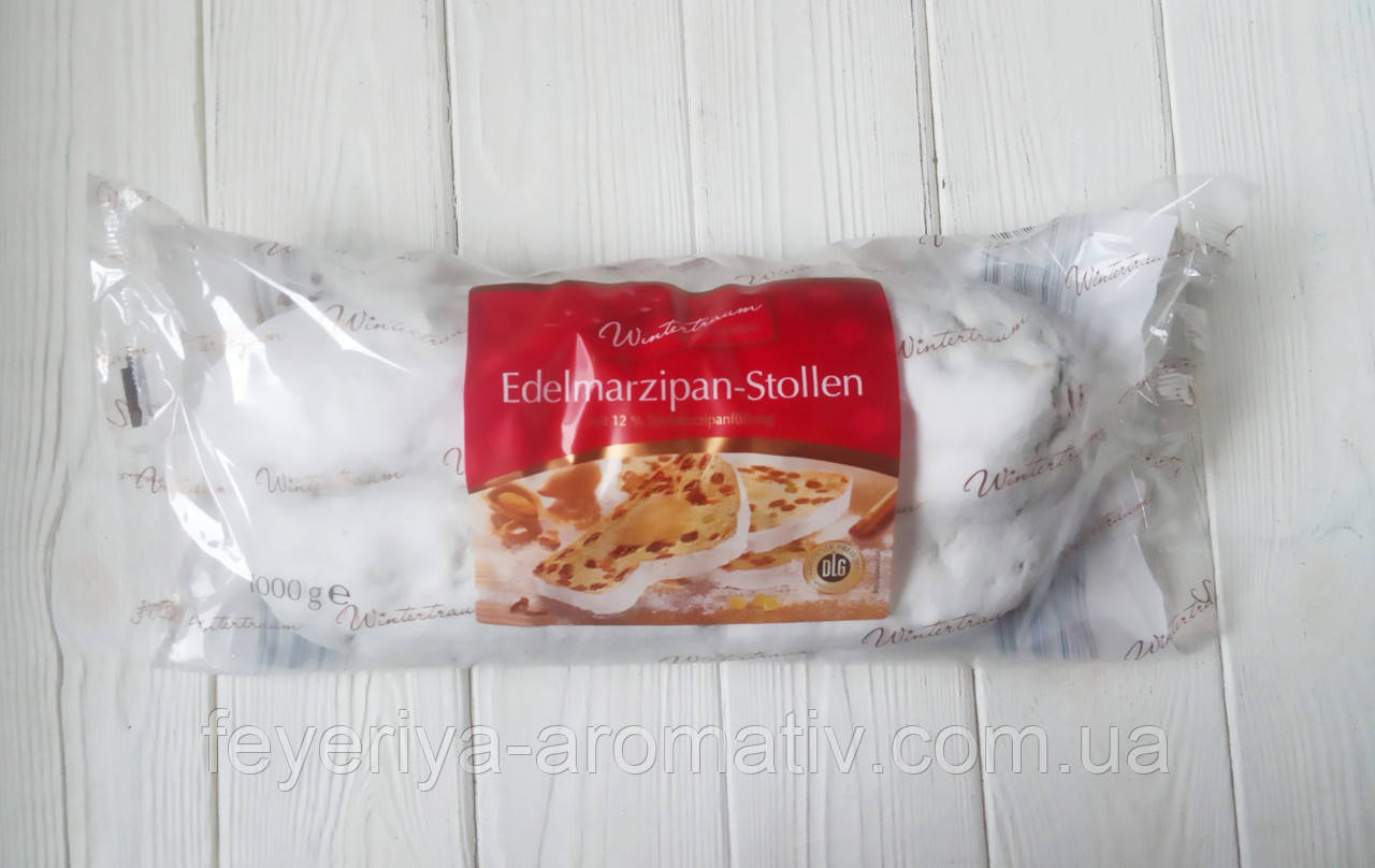 Різдвяний кекс штоллен з марципаном та родзинками Wintertraum Edelmarzipan-Stollen 1000г (Німеччина)