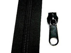 Блискавка № 10 спіральна (вита) метражні, колір чорний