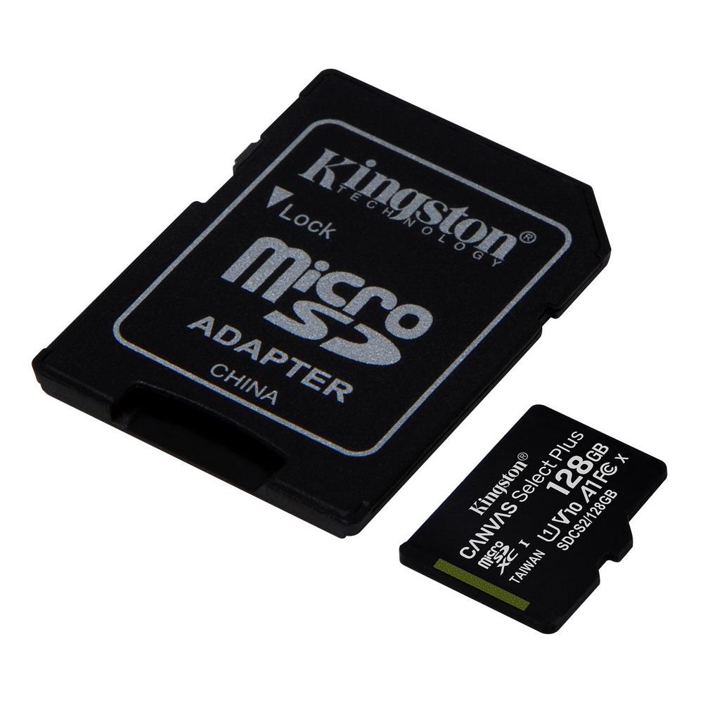 Карта пам'яті microSDXC 128GB Class 10 UHS-I Kingston CANVAS Select Plus (SDCS2/128GB) R100MBs + адаптер нова
