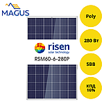 Сонячна батарея Risen Energy RSM60-6-280P, 280 Вт 5BB (полікристал)