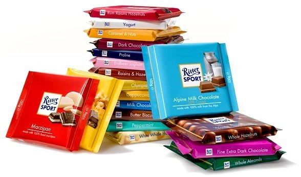 Шоколад Ritter Sport Ріттер Спорт 100г в асортименті 14 видів (Німеччина)