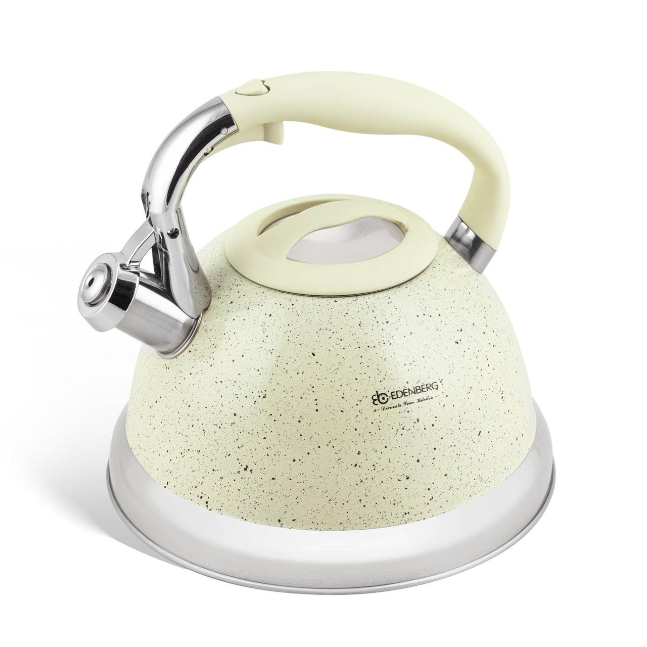 Чайник зі свистком Edenberg 3.0 л Бежевий (EB-1955BG), фото 1