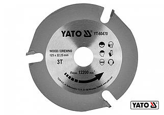 Диск пиляльний для дерева 125 мм/23 X 3.8 мм 3 зуби (YT-60470) YATO