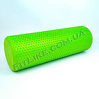 Масажний валик Foam Roller 45 см / 60 см ролик для спини, м'язів, тригерних точок 45 см, Салатовий