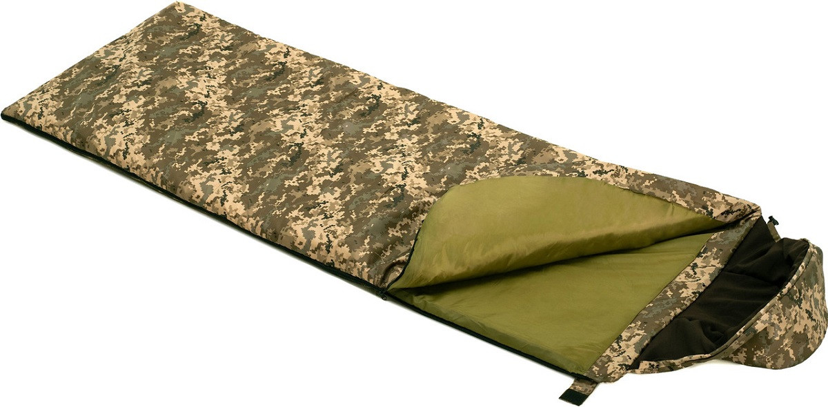 Спальний мішок ковдра з капюшоном Average камуфляж 220г/м2, 195х75см, t от -1 до +22