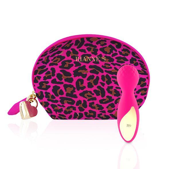 Мини-вибромассажер RIANNE S - Lovely Leopard Mini Wand Pink, фото 1